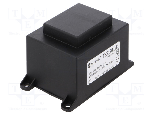 MUUNTAJA - 25VA - 400VAC - 24V - 1041,6MA - PCB - IP00 - TEZ - Piirilevymuuntajat - TEZ25D40024V - 1
