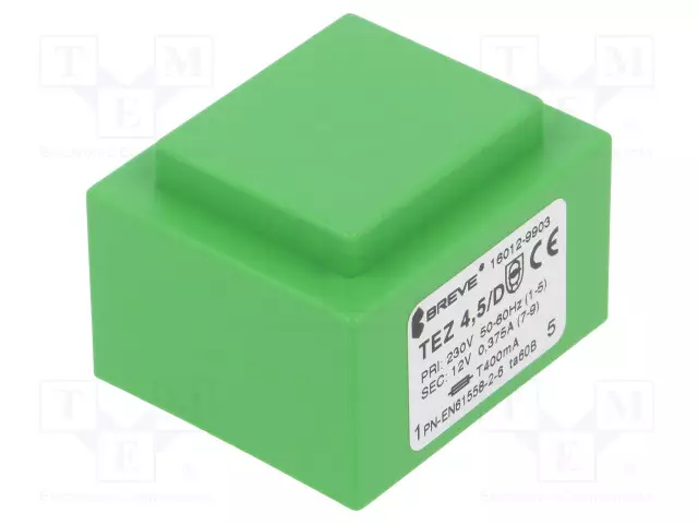 MUUNTAJA - 4,5VA - 230VAC - 12V - 375MA - PCB - IP00 - TEZ - Piirilevymuuntajat - TEZ4.5D12V - 1