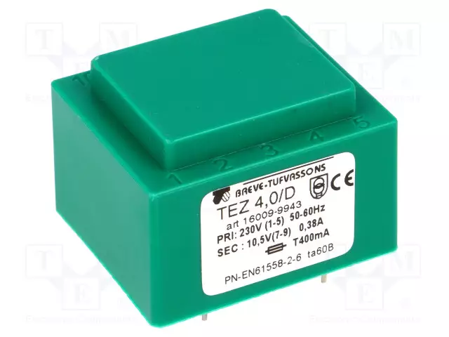 MUUNTAJA - 4VA - 230VAC - 10,5V - 380,9MA - PCB - IP00 - TEZ - Piirilevymuuntajat - TEZ4D10.5V - 1