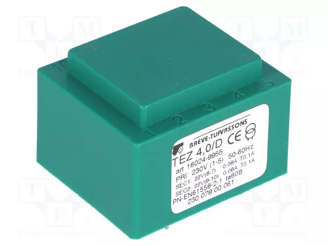 MUUNTAJA - 4VA - 230VAC - 22V - 22V - PCB - IP00 - A: 35MM - B: 42MM - Piirilevymuuntajat - TEZ4D22-22V - 1