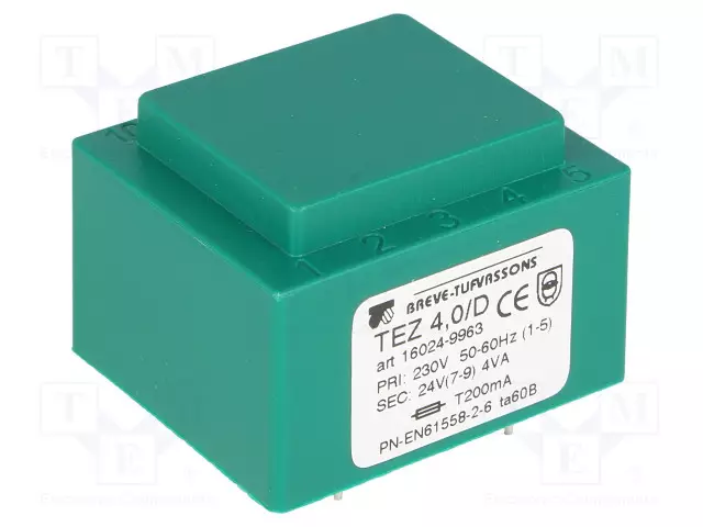 MUUNTAJA - 4VA - 230VAC - 24V - 166,6MA - PCB - IP00 - TEZ - Piirilevymuuntajat - TEZ4D24V - 1