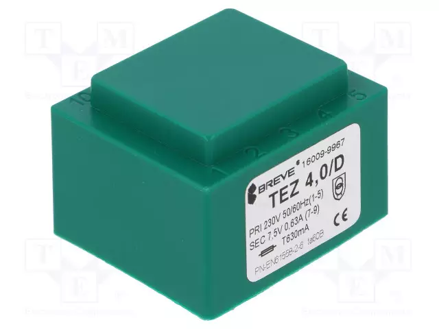 MUUNTAJA - 4VA - 230VAC - 7,5V - 533,3MA - PCB - IP00 - TEZ - Piirilevymuuntajat - TEZ4D7.5V - 1