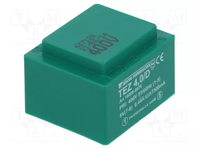 MUUNTAJA - 4VA - 400VAC - 9V - 444,4MA - PCB - IP00 - TEZ - A: 35MM - Piirilevymuuntajat - TEZ4D4009V - 1