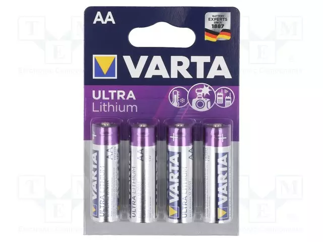 PARISTO: LITIUM - AA - 1,5V - EI-UUDELLEENLADATTAVA - Ø14,5X50,5MM - Alkaliparistot - BAT-FR6V - 1