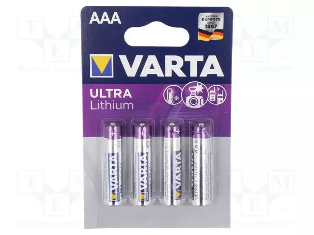 PARISTO: LITIUM - AAA,R3 - 1,5V - EI-UUDELLEENLADATTAVA - 4KPL - Alkaliparistot - BAT-FR03V - 1