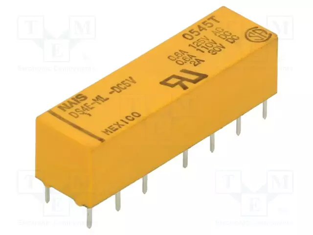 RELE - 4PDT - UKELAN: 5VDC - 2A - DS - MAX.250VAC - Pienoisreleet - DS4E-ML-DC5V - 1