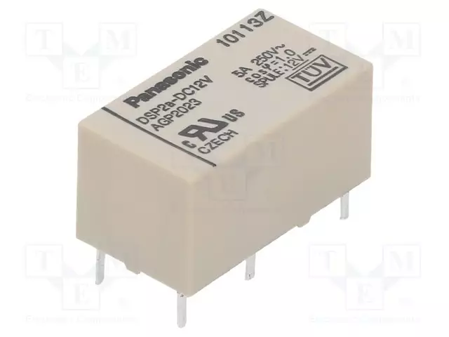 RELE - DPST - UKELAN: 12VDC - IKOSKETINTEN MAX: 5A - Pienoisreleet - DSP2A-DC12V - 1