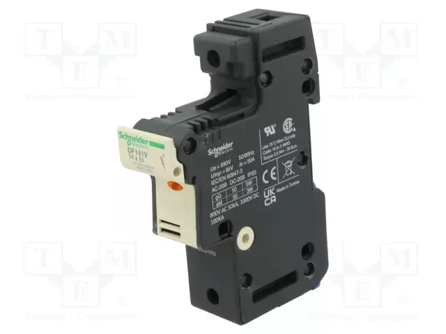 VAROKEPESÄ - 14X51MM - DIN-KISKOLLE - 50A - 690V - NAVAT: 1 - Sulakepitimet - DF141V - 1