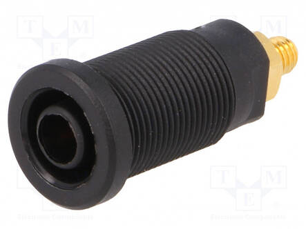 LABORATORY CONNECTOR: 4MM BANANA - SOCKET - 32A - MUSTA - GOLD-PLATED - Banaanijatkoliittimet - SEB6445AU-SW - 1