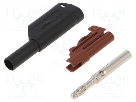 LABORATORY CONNECTOR: 4MM BANANA - PLUG - 32A - 1KV - MUSTA - INSULATED - Banaaniliittimet 4mm - SFK8500NIAS-SW - 1