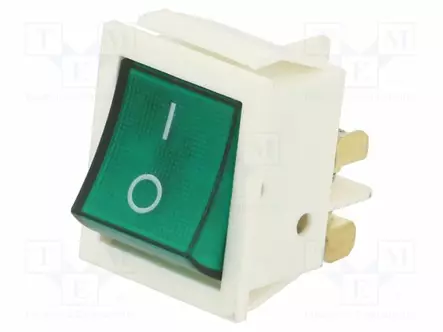 KEINUKYTKIN - DPST - AS: 2 - OFF-ON - 16A/250VAC - VIHREÄ - NEONVALO - 230V - Keinukytkimet - OR-AE-13179GW - 2