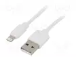 KAAPELI - USB 2.0 - APPLE LIGHTNING-PISTOKE,USB A PISTOKE - 2M - USB kaapelit ja adapterit - CC-USB2-AMLM-2M-W - 1