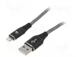 KAAPELI - USB 2.0 - APPLE LIGHTNING-PISTOKE,USB A PISTOKE - 2M - USB kaapelit ja adapterit - CC-USB2B-AMLM-2BW - 1