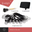 SOLAR LED - 15 m - 15 warm white lamps - black wire - Jouluvalot ja sisustusvalot - V-SOLAR-15-WW - 7