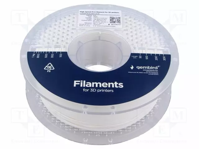 3D FILAMENTTI PLA - 1,75MM - VALKOINEN - 210÷240°C - 1KG - HIGH SPEED - 3D Filamentit - 3DP-PLA1.75HY-01-W - 1