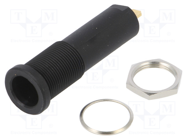 LABORATORY CONNECTOR: 4MM BANANA - SOCKET - 6000V - 16A - MUSTA - Banaanijatkoliittimet - HSEB3125LAU-SW - 1
