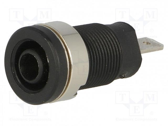LABORATORY CONNECTOR: 4MM BANANA - SOCKET - 1KV - 24A - MUSTA - 34MM - Banaanijatkoliittimet - SEB6450-SW - 1
