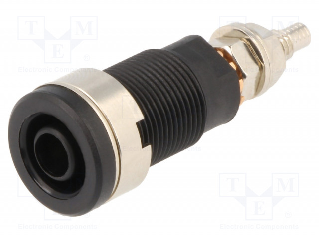 LABORATORY CONNECTOR: 4MM BANANA - SOCKET - 1KV - 32A - MUSTA - 40MM - Banaanijatkoliittimet - SEB6446-SW - 1