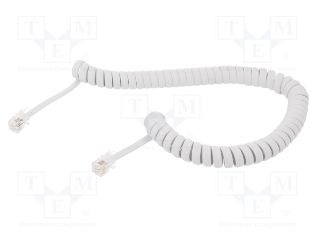 KAAPELI: PUHELIN-KIERRE-RJ10-PISTOKE,MOLEMMIN PUOLIN - 2M - Tietokonekaapelit ja -adapterit - TC4P4CS-2M-W - 1