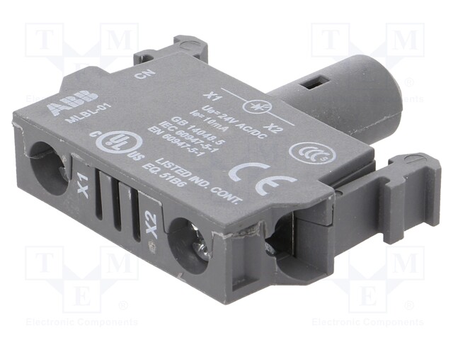 LED MERKKIVALORUNKO - 22MM - VALAISTUS: LED - ETUPUOLI-24VAC - Taulukytkimien lisävarusteet - MLBL-01W - 1