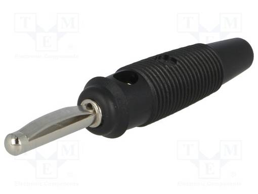 LABORATORY CONNECTOR: 4MM BANANA - PLUG - 16A - 60VDC - MUSTA - 3MOHM - Banaaniliittimet 4mm - VQ20SW - 1
