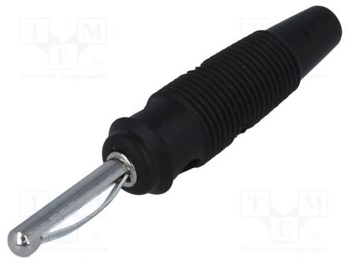 LABORATORY CONNECTOR: 4MM BANANA - PLUG - 16A - 60VDC - MUSTA - 3MOHM - Banaaniliittimet 4mm - VQ30SW - 1