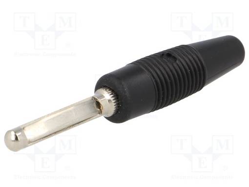 LABORATORY CONNECTOR: 4MM BANANA - PLUG - 16A - 60VDC - MUSTA - 3MOHM - Banaaniliittimet 4mm - VON20SW - 1