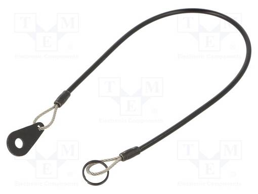 RETAINING CABLE - WITH MOUNTING TAB AND KEY RING - PLATING: PVC - Sokat ja turvatapit - GN111.2-200-24B-SW - 1