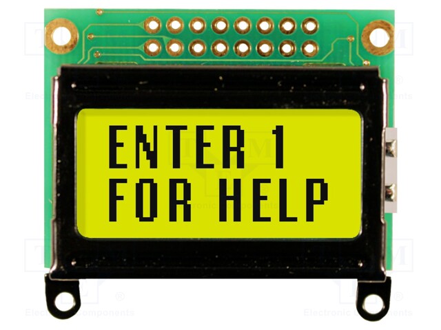 LCD NÄYTTÖ - AAKKOSNUMEERINEN - STN POSITIVE - 8X2 - HARMA - LED - 2X8 - Aakkosnumeeriset LCD-näytöt - NHD-0208AZ-FL-GBW - 1