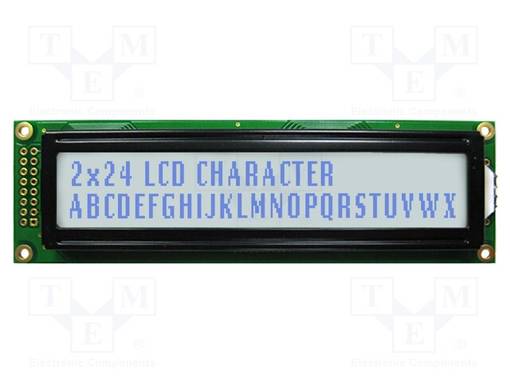 LCD NÄYTTÖ - AAKKOSNUMEERINEN - STN POSITIVE - 20X2 - HARMA - LED - 2X8 - Aakkosnumeeriset LCD-näytöt - NHD-0224AZ-FSW-GBW - 1