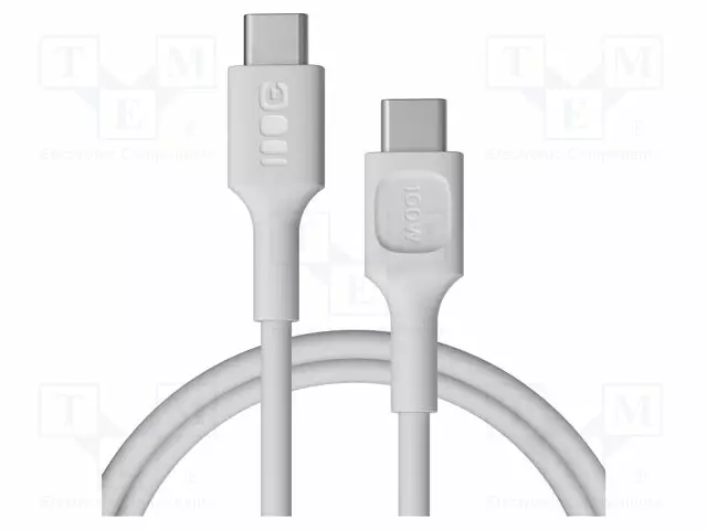 KAAPELI - USB 2.0 - USB C PISTOKE,MOLEMMIN PUOLIN - 1,2M - VALKOINEN - USB kaapelit ja adapterit - GC-KABGC100PF120SW - 1
