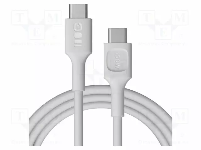 KAAPELI - USB 2.0 - USB C PISTOKE,MOLEMMIN PUOLIN - 2M - VALKOINEN - USB kaapelit ja adapterit - GC-KABGC100PF200SW - 1
