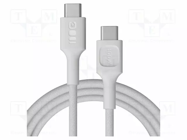 KAAPELI - USB 2.0 - USB C PISTOKE,MOLEMMIN PUOLIN - 2M - VALKOINEN - USB kaapelit ja adapterit - GC-KABGC100PS200SW - 1