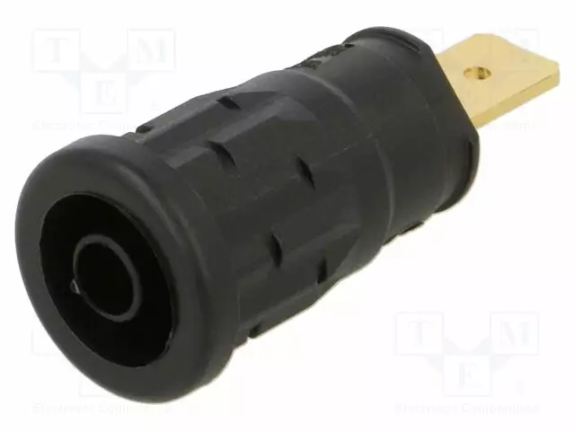 LABORATORY CONNECTOR: 4MM BANANA - SOCKET - 1KV - 32A - MUSTA - 33MM - Banaanijatkoliittimet - SEP2620F6.3SW - 1