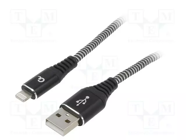 KAAPELI - USB 2.0 - APPLE LIGHTNING-PISTOKE,USB A PISTOKE - 2M - USB kaapelit ja adapterit - CC-USB2B-AMLM-2BW - 1