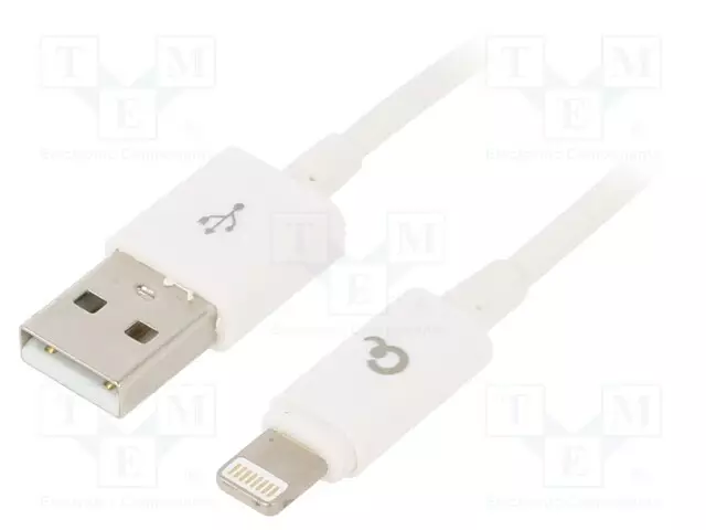 KAAPELI - CABLEXPERT - USB 2.0 - KULLATTU - 2M - VALKOINEN - 480MBPS - USB kaapelit ja adapterit - CC-USB2P-AMLM-2M-W - 1