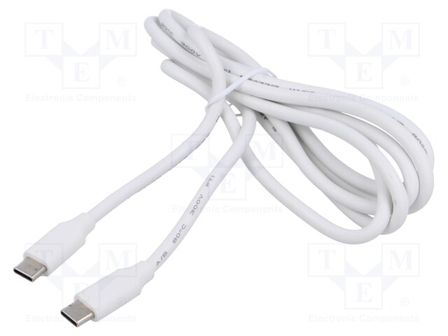 KAAPELI - USB 2.0 - USB C PISTOKE,MOLEMMIN PUOLIN - 1,5M - VALKOINEN - USB kaapelit ja adapterit - ECUCUCRC15AW - 1