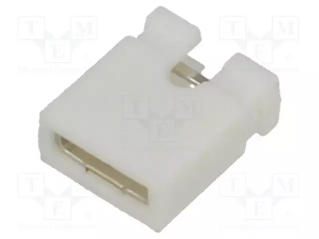 LIITIN: PIN - JUMPPERI - NAARAS - 2,54MM - 1X2 - MALLI: AUKI - VALKOINEN - Piikkirimaliittimet - JUMPER-W - 1