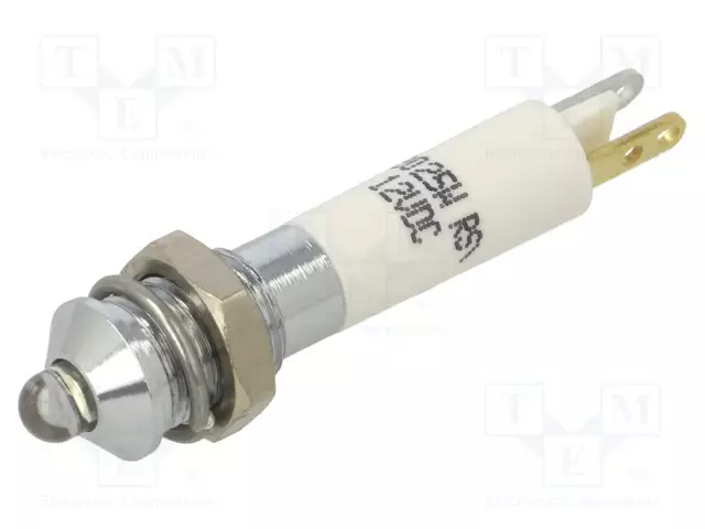 MERKKIVALO: LED - KUPERA - VALKOINEN - 12VDC - Ø6MM - IP40 - LIITTIMET - Merkkivalot ja pienoislamput - 1902025W - 1