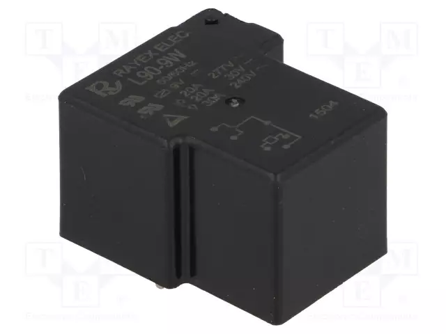RELE - SPDT - UKELAN: 9VDC - 30A - MAX.240VAC - L90 - Tehoreleet - L90-9W - 1