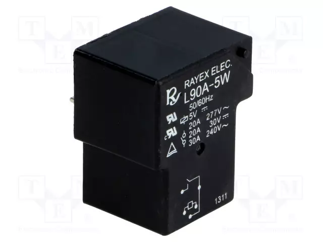 RELE - SPST-NO - UKELAN: 5VDC - 30A - MAX.240VAC - Tehoreleet - L90A-5W - 1