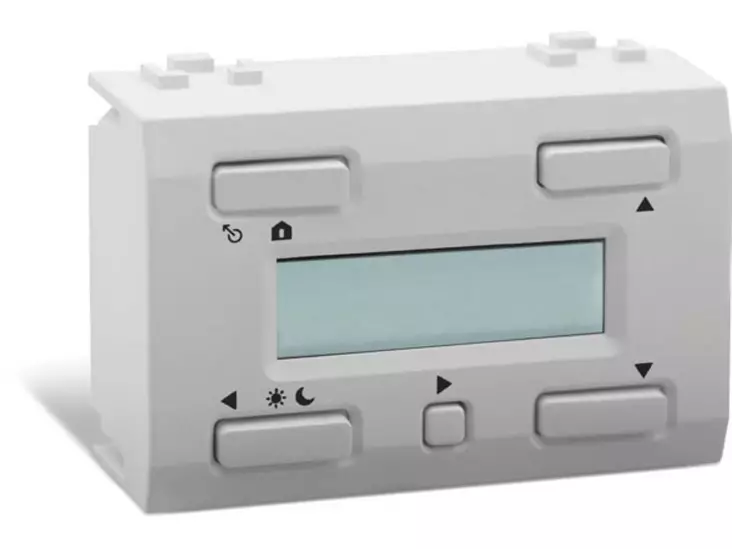 Temperature controller with LCD display and time backup for use with VMB1TS(W), white - Taloautomaatio - VMB1TCW - 1
