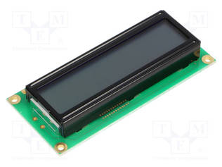 LCD NÄYTTÖ - AAKKOSNUMEERINEN - STN POSITIVE - 16X2 - HARMA - LED - 1X16 - Aakkosnumeeriset LCD-näytöt - RC1602B-GHW-ESX - 1