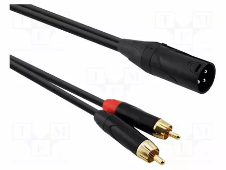 KAAPELI - RCA-PISTOKE X2,XLR UROS- 3PIN MUSTA - PVC - Muut audio-videokaapelit - AU52200BX - 1