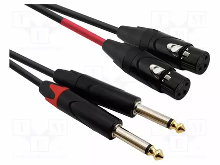 KAAPELI - 6,3MM PLUGI X2,XLR NAARAS 3PIN X2 - 7M - MUSTA - Muut audio-videokaapelit - AU5670BX - 1