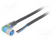 KYTKENTÄKAAPELI - M8 - PIN: 3 - KULMA - 2M - PISTOKE - 4A - -40÷80°C - Teollisuus anturikaapelit - YI8U13-020UA1XLEAX - 1