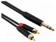 KAAPELI - 6,3MM PLUGI,RCA-PISTOKE X2 - 2M - MUSTA - PVC - Muut audio-videokaapelit - AU1120BX - 1