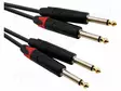 KAAPELI - 6,3MM PLUGI X2,MOLEMMIN PUOLIN MUSTA - PVC - Muut audio-videokaapelit - AU13150BX - 1