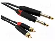 KAAPELI - 6,3MM PLUGI X2,RCA-PISTOKE X2 - 8M - MUSTA - PVC - Muut audio-videokaapelit - AU1480BX - 1