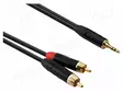 KAAPELI - 3,5MM PLUGI,RCA-PISTOKE X2 - 6M - MUSTA - PVC - Muut audio-videokaapelit - AU1660BX - 1